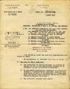 Décret de création de l'arme des transmissions, 4 avril 1942